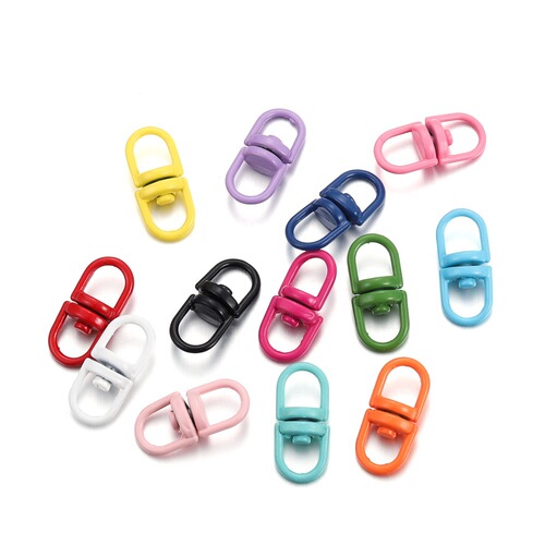 diy jewelry accessories colorful eight-character universal rotating buckle key connection ring anti-knot key chain dog buckle pendant