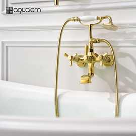 AQUALEM爱克华莱欧式新古典卫生间浴缸全铜冷热水龙头 简欧主义风