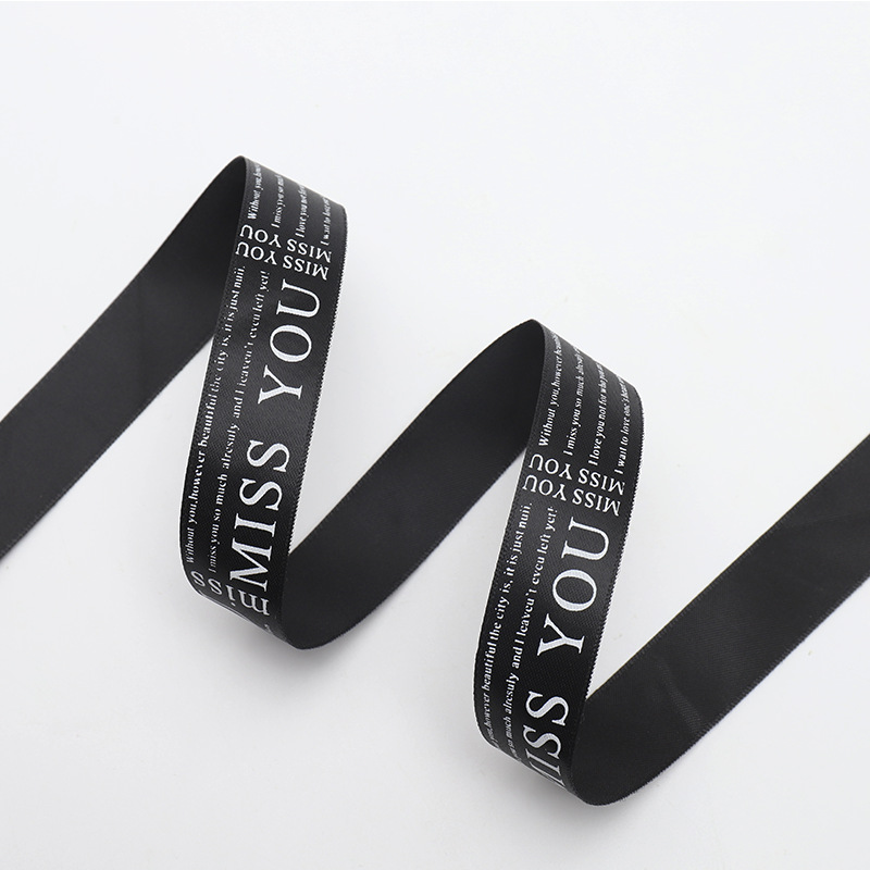 2,5 cm flor floral caja de regalo cinta de poliéster pastel DIY arco cinta sólo para usted letra inglesa cinta