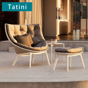 Outdoor Courtyard Sofa Villa Terrace Waterproof Sun Protection Leisure Furniture Hotel Resort Garden Rattan Sofa