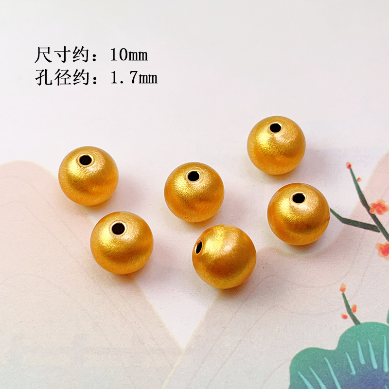 S925 Silver Gold-Plated Brushed Spacer Beads Barrel Beads Round Beads Bamboo Accessories Bracelet Necklace Charms DIY Semi-Finished Accessories New