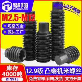 12.9级凸端机米螺丝内六角圆柱端紧定螺钉无头螺丝M3M4M5M6DIN915