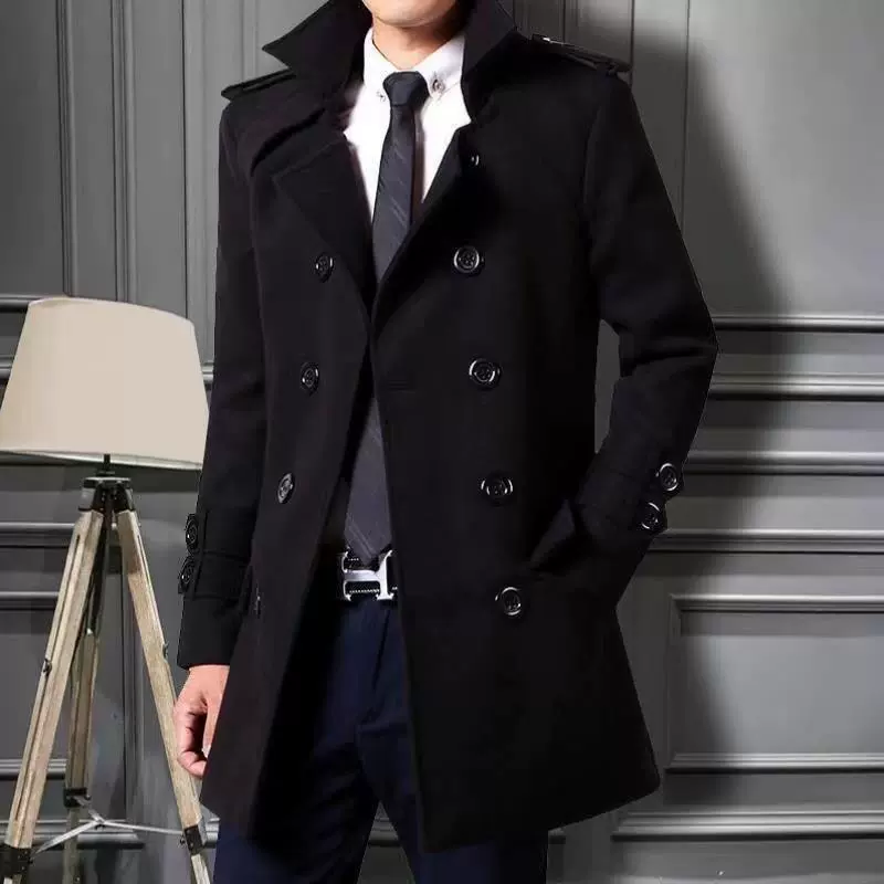 Длинное демисезонное шерстяное пальто для мальчиков, теплое trench coat, куртка, коллекция 2021