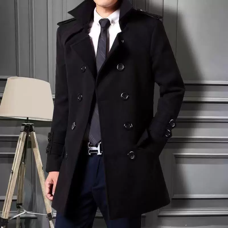 Длинное демисезонное шерстяное пальто для мальчиков, теплое trench coat, куртка, коллекция 2021