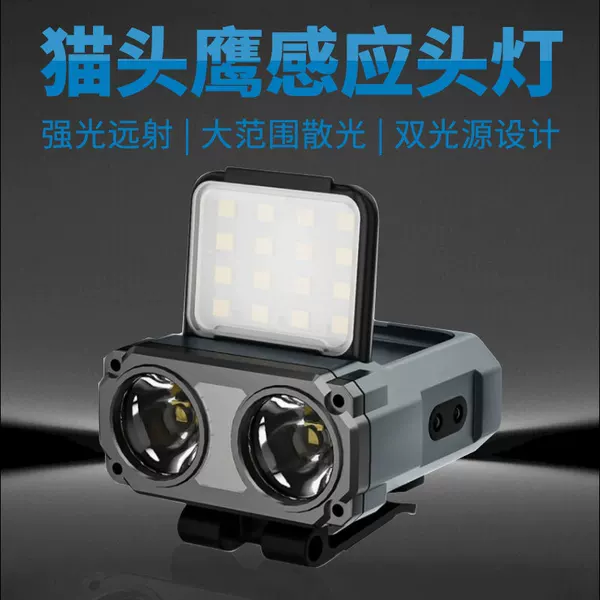 Cross-border new multi-functional strong light induction headlight burst long-range long-range outdoor fishing headlight owl