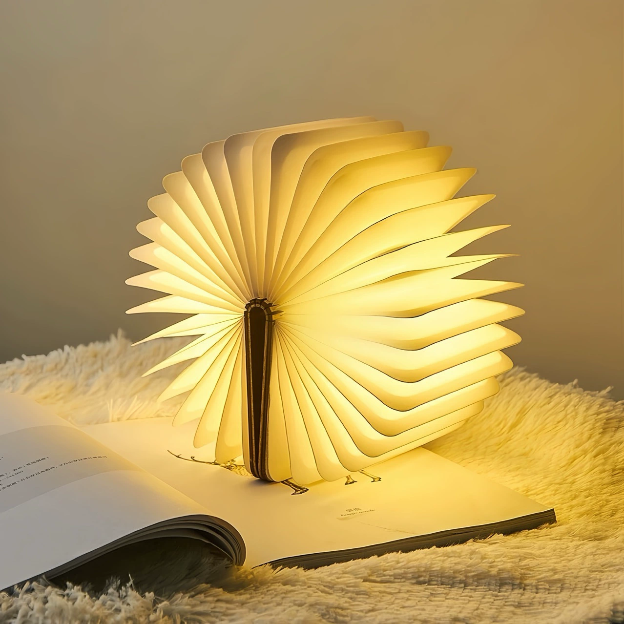 LED wooden book night light, magnetic strap, pocket–big sizes, three‑color & color‑change