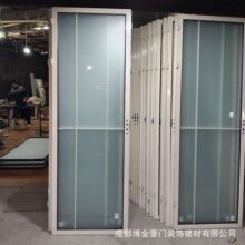 铝合金极简平开门双层玻璃加玉沙玻璃内置格条卫生间门厨房门工厂