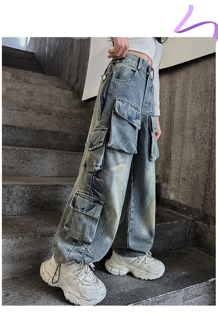 2409 Heavy Industry Retro Denim Overalls Retro Blue New Children's Verschiedenes Europäische und amerikanische Jeans_voghion.com