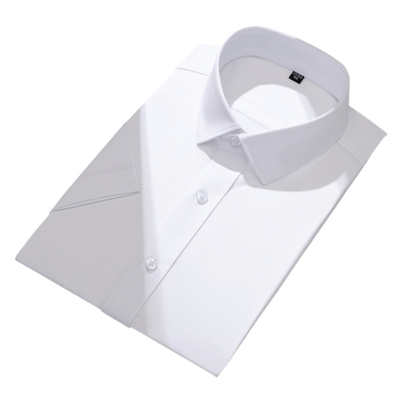 Camisa de manga corta de fibra de bambú para hombres no planchado antiarrugas verano Delgado estiramiento ropa de negocios ropa de trabajo camisa de negocios hombres