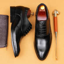 内增高皮鞋男款2025新款英伦结婚新郎男鞋真皮尖头商务正装牛津鞋