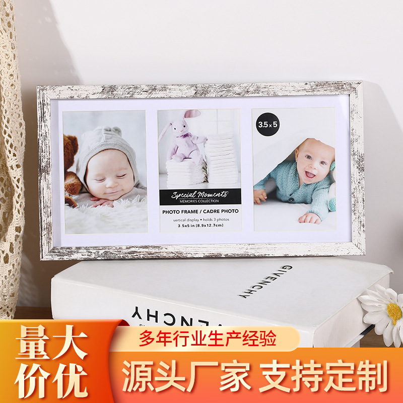 Photo frame living room decoration factory wholesale custom desktop wooden photo frame living room kitchen bedroom decoration table