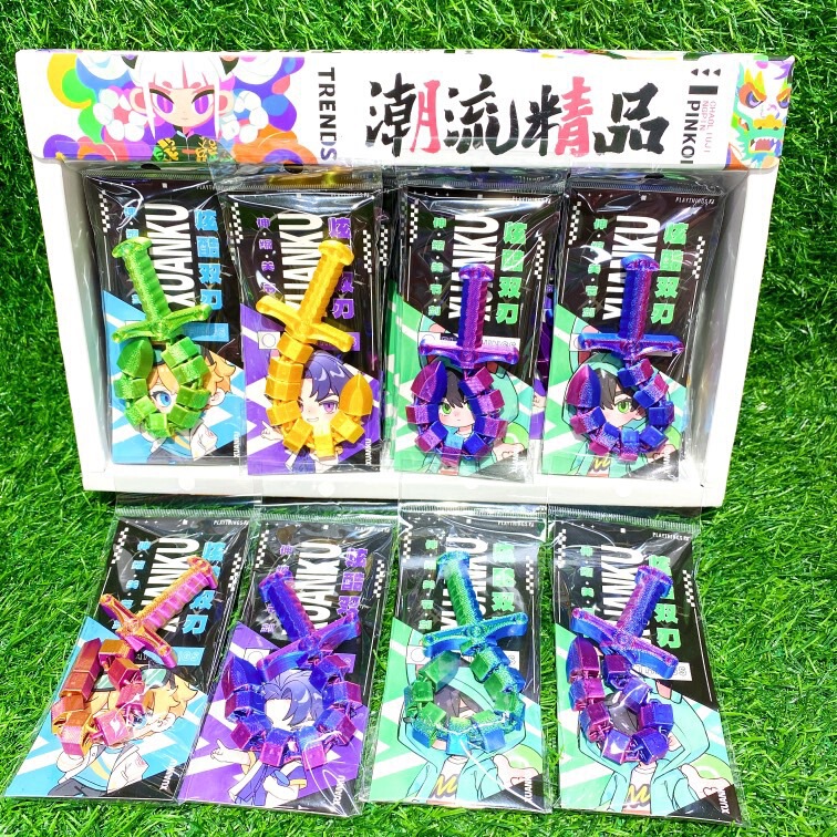 Explosive 3D Printing Luminous Sword Whip Bending Deformation Stretch Lock Sword Flexible Joint Activity Decompression Toy