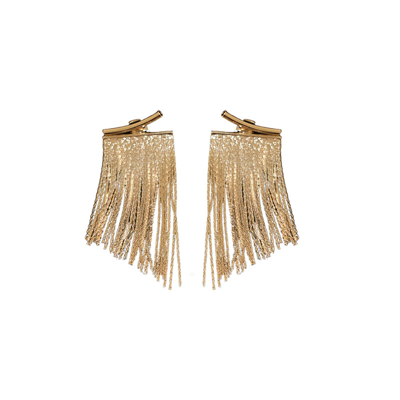 Pendientes de borla de cadena larga de arco de aguja de plata Pendientes de sentido de metal pesado de moda europea y americana pendientes personalizados al por mayor