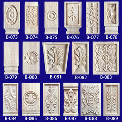 A5L small square wood flower tile solid wood floral joint European square wood carving flower Roman column capital wooden Dongyang