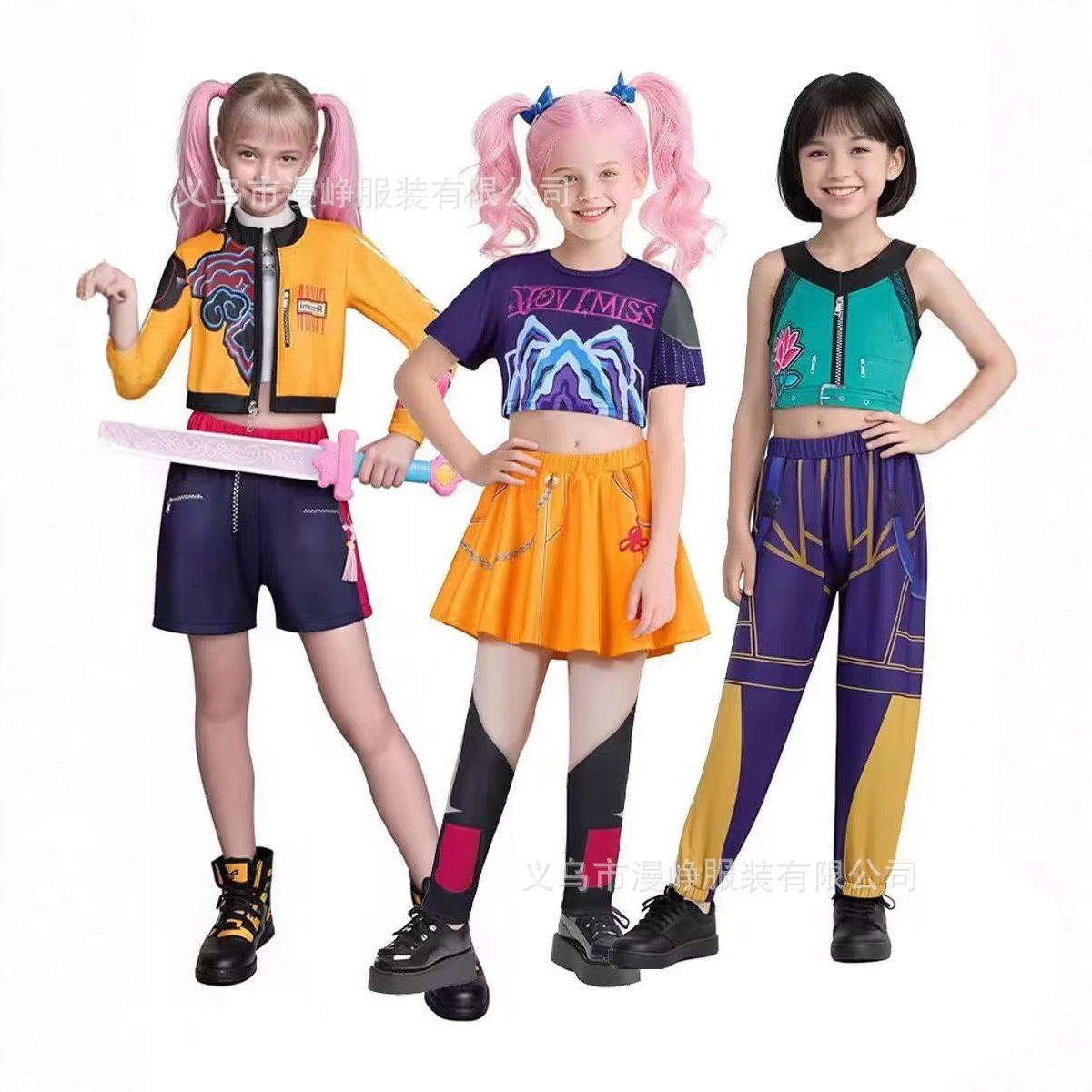 Halloween K-Pop Girl Group K-Pop Rumi Zoey Mirra Clothes Demon Slayer Girl Group Cos Costume Anime Children's Clothing