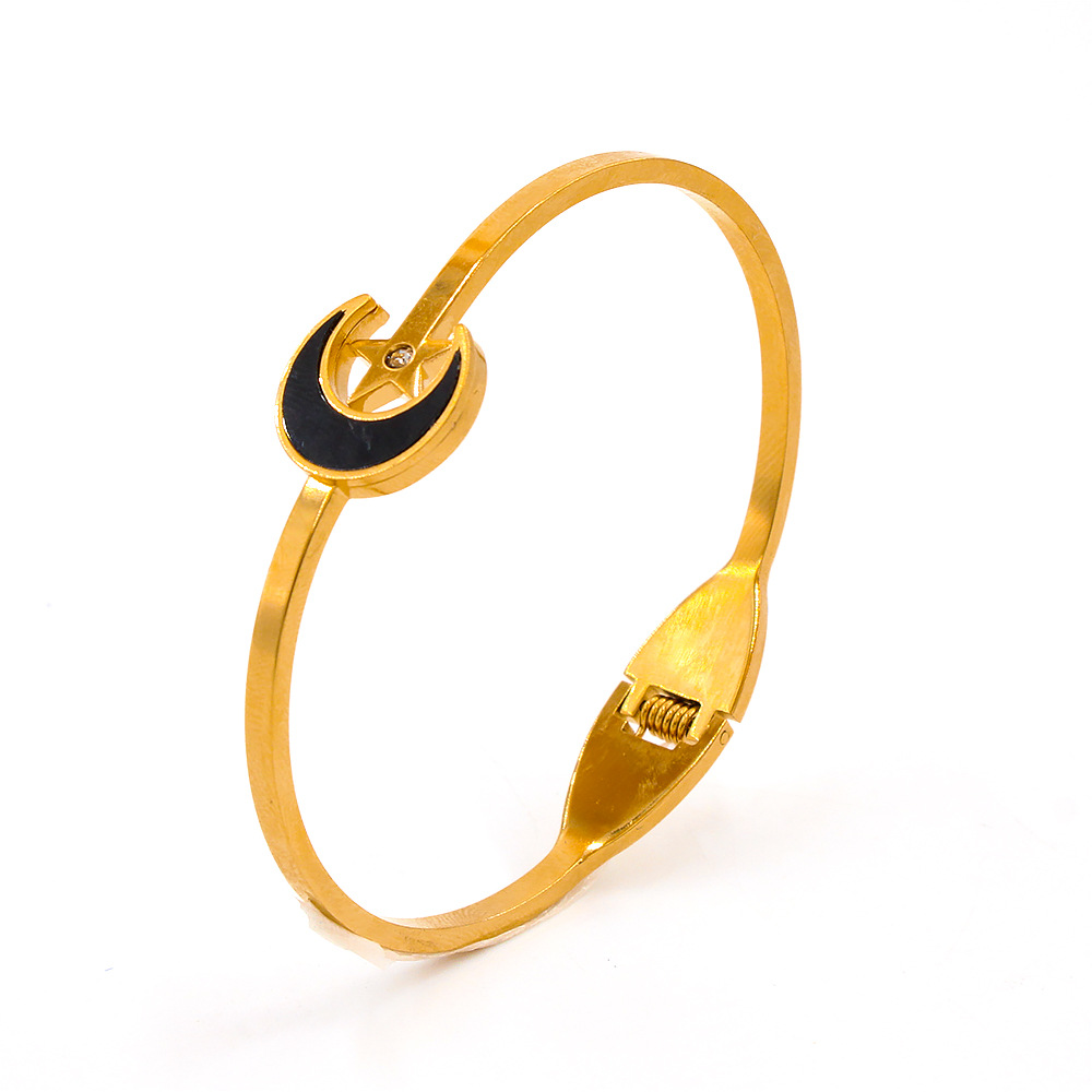 Fashion Heart Shape Butterfly Stainless Steel Plating Inlay Artificial Diamond Bangle 1 Piece