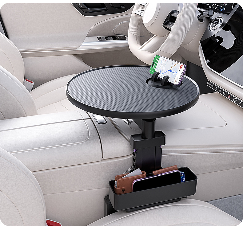 Multifunctional Car Table 360 ° Rotating and expandable floating dining tray for car's driver and passenger side cup holders and dining table
