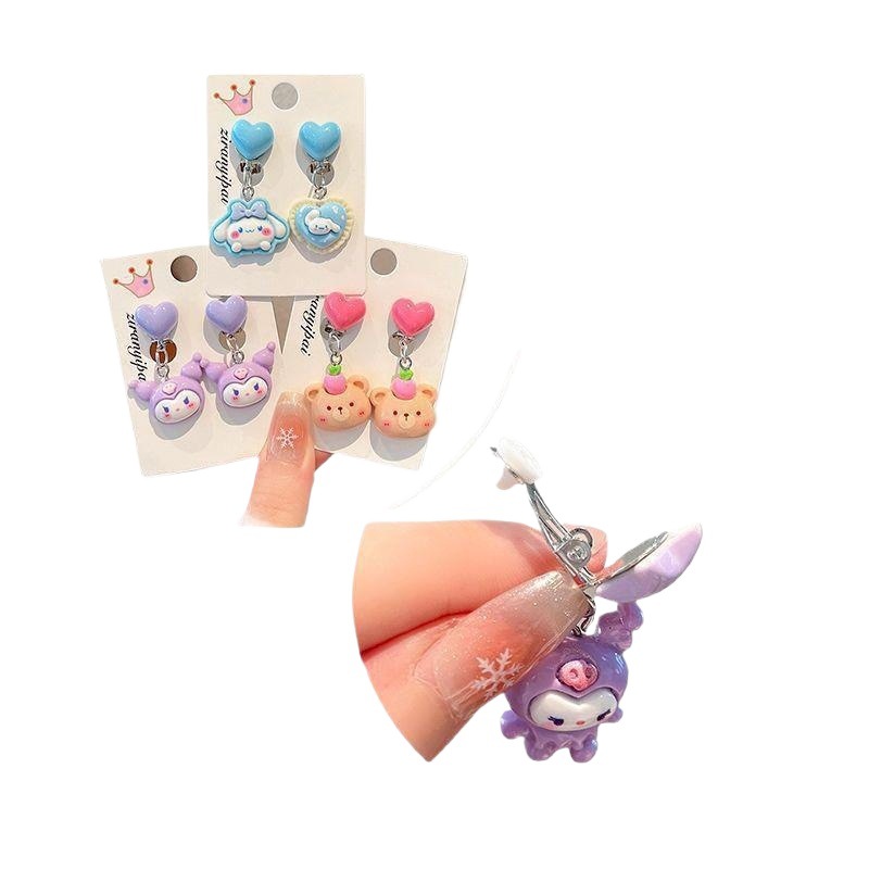 子供のサンリオの耳のクリップは穴がなくて、耳の女の子のクロミアクセサリーの赤ちゃんの新型のかわいい王女の耳の飾りの輪を傷つけません。