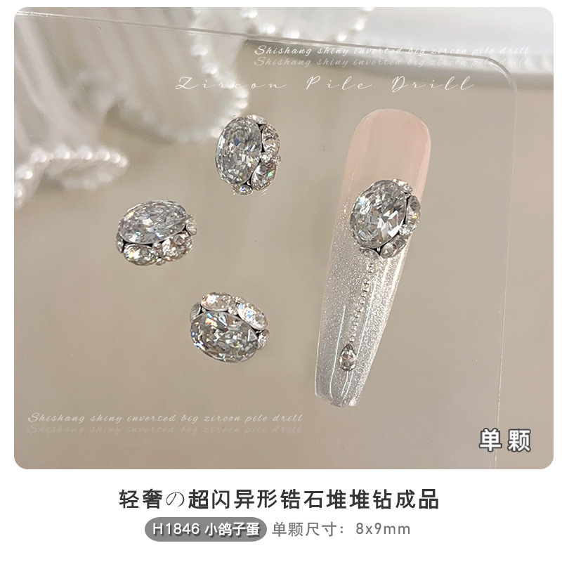 Huevo de paloma de zircon glaciar 8 * 9 mm