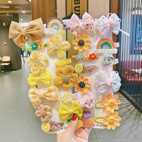 Children's hair clip set summer cute princess little girl hair clip girl hair accessories internet celebrity baby head flower girl hair accessories
