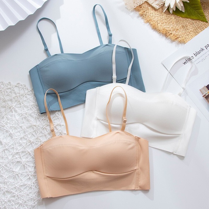 Thin Strapless Bandeau Bra for Women with Large Busts, Anti-Slip, Invisible, and Anti-Exposure
