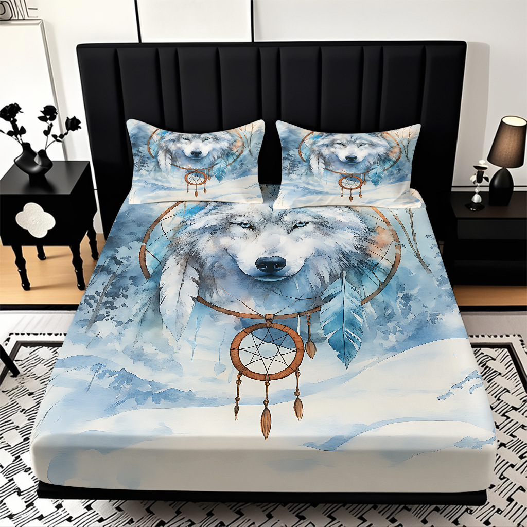 TEMU / JIT Hot Wolf 3D Digital Printing Quilt Set Soporte internacional exclusivo para la impresión