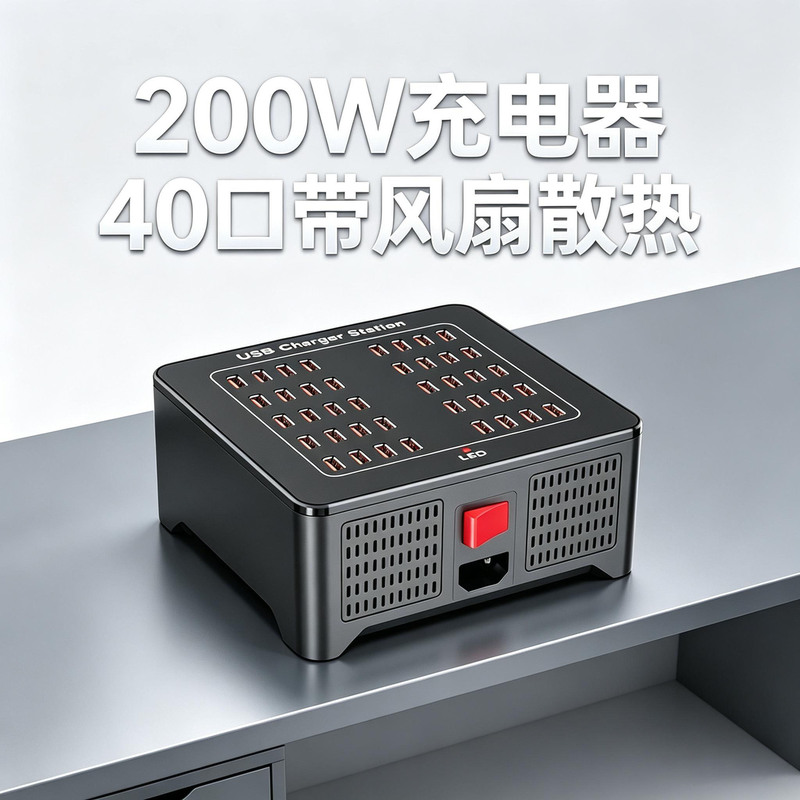 Cross-Border 40-Port Multi-Port Charger 300W High-Power Intelligent Cooling Charging Station Device for Simultaneous Charging Studio Use Cross-Border 40-Port Multi-Port Charger 300W High-Power Intelligent Cooling Charging Station Device for Simultaneous Charging Studio Use