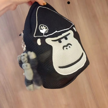 日系卡通大猩猩网纱化妆包小型外出便携旅游洗漱包杂物口红收纳袋