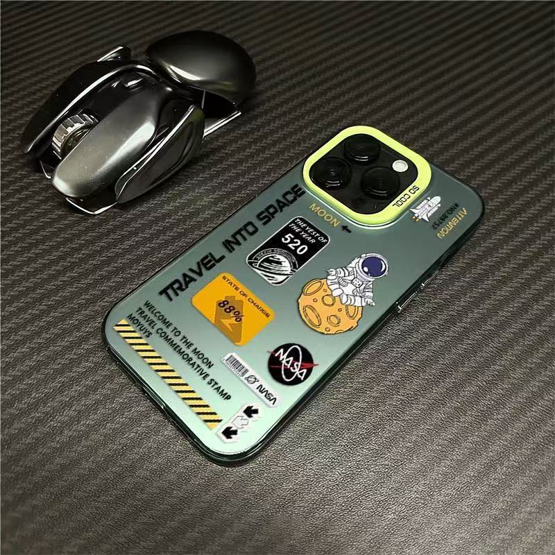Viajando en el espacio para iPhone 16 funda para teléfono móvil Apple 15promax/14 anti-caída 13pro12 Europa y América 11XR