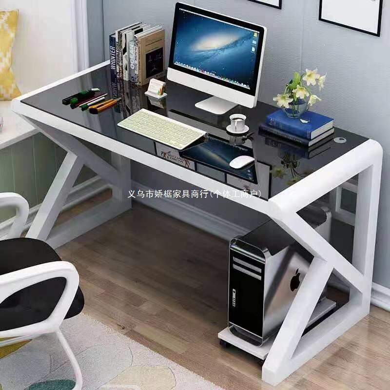 Simple Modern Computer Desk, Desktop Table, Home Table, Tempered Glass Table, Office Desk, Multi-Functional Writing Desk, Study Desk Simple Modern Computer Desk, Desktop Table, Home Table, Tempered Glass Table, Office Desk, Multi-Functional Writing Desk, Study Desk