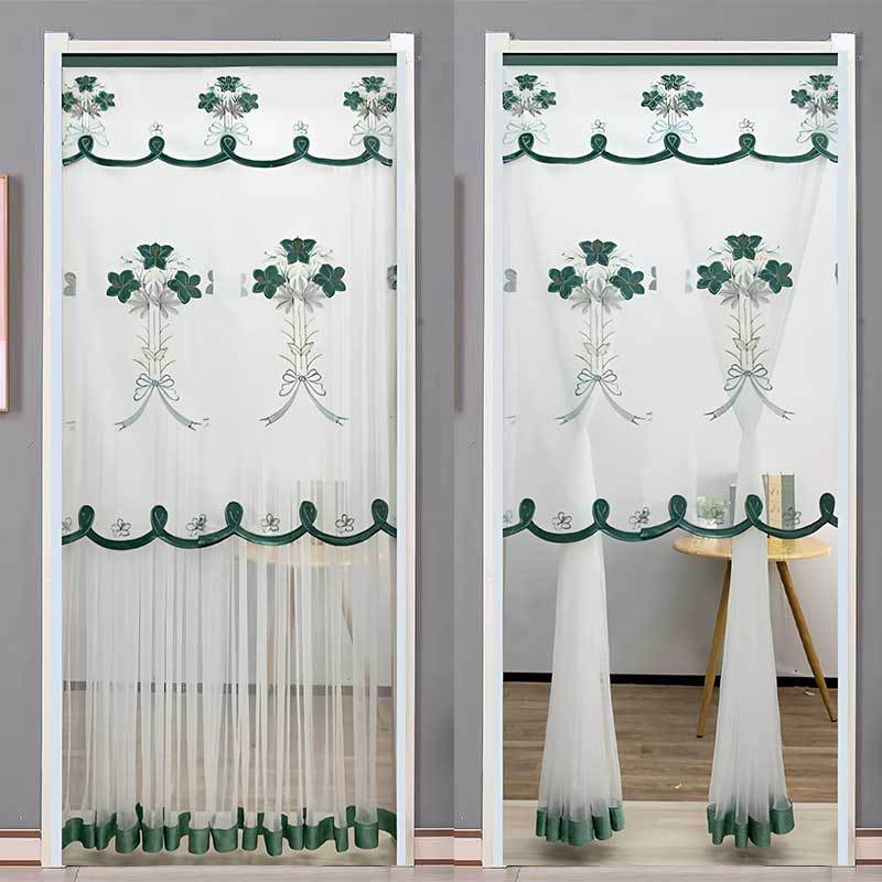 Door Curtain, No Punching and Pasting, Bedroom High-End Curtain, Household Summer Anti-Mosquito New Partition Curtain, Fabric Door Curtain
