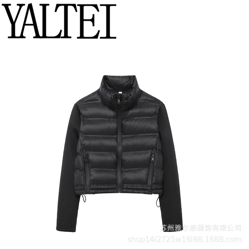 Zar Autum New Women's Clothing European and American Style French Design Fashionable Casual Black Splicing Cotton Jacket Jacket