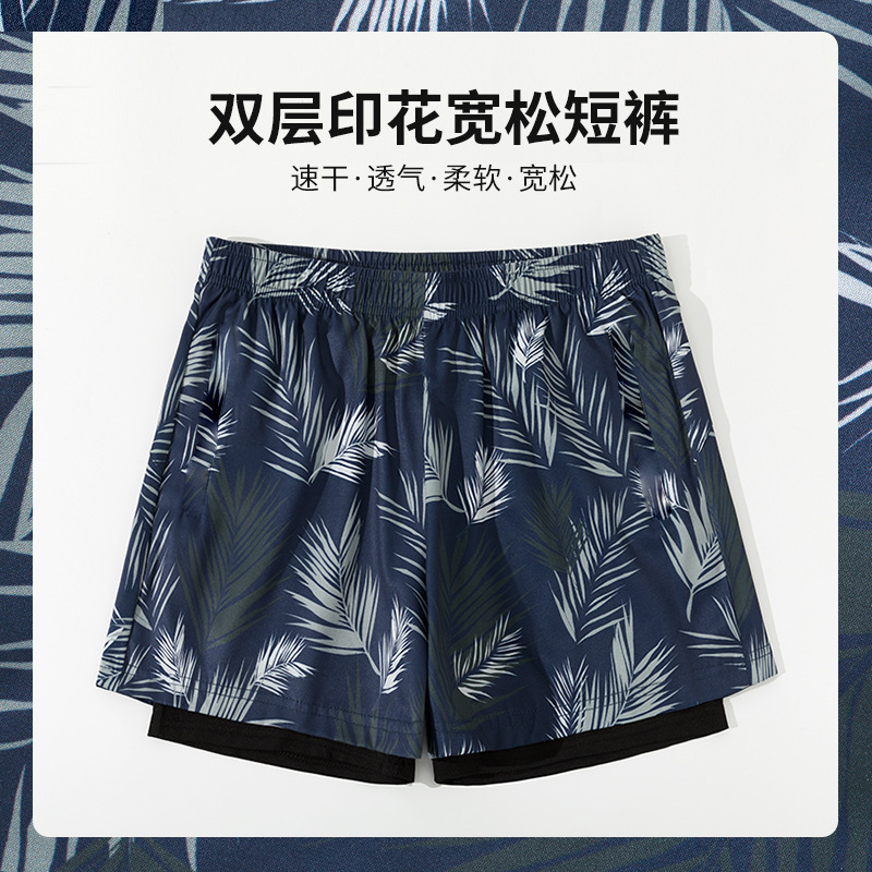 Swimming trunks men's swimming trunks swimming cap swimming goggles hot spring anti-embarrassment quick-drying beach pants men's swimming equipment