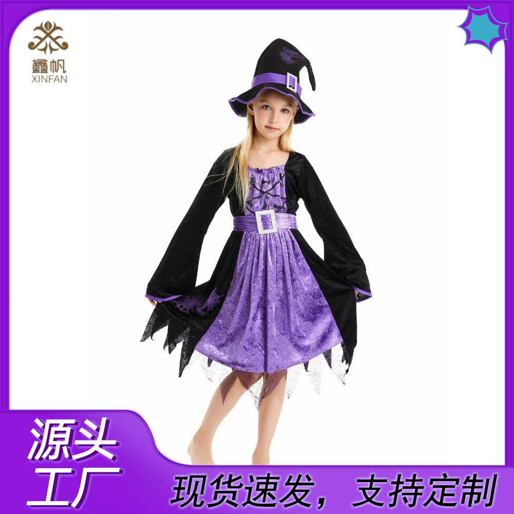 Костюм на Хэллоуин Европейский и американский детский косплей аниме костюм ведьмы косплей костюм на Хэллоуин