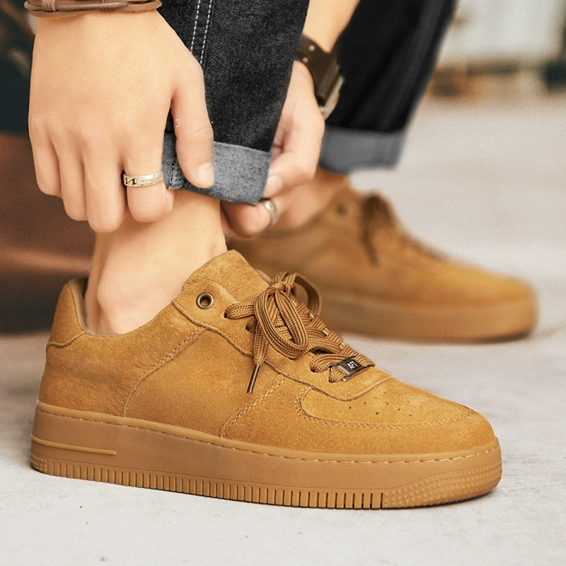 Workwear matching men's shoes board shoes 2023 Autumn Classic wheat color Air Force number one trendy all-matching casual sneaker Workwear matching men's shoes board shoes 2023 Autumn Classic wheat color Air Force number one trendy all-matching casual sneaker