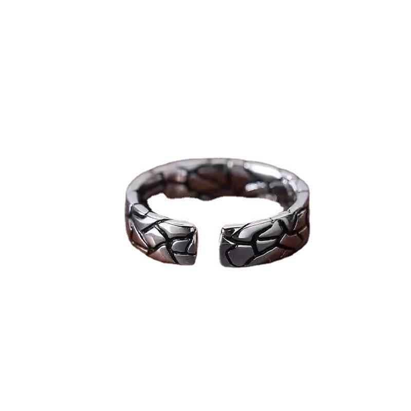 Live explosive retro ring Make old wind crack men's "Vicenstery" opening ring ring ring single ring personality