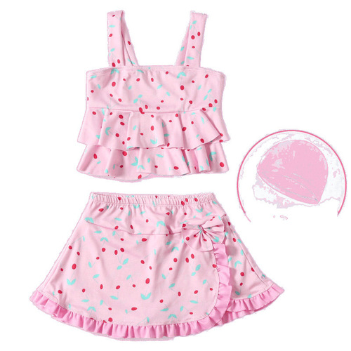 Children's swimsuit for girls, separate style, 2025 summer, for big kids, baby bikini princess dress style swimwear