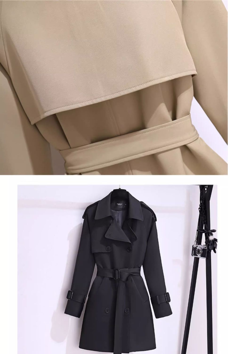 ng2510292 Women's Trench 2025 New Spring And Autumn Small Size Mid-Length Waist-Cinching Elegant Trendy Coat This Year_ecoleips.com