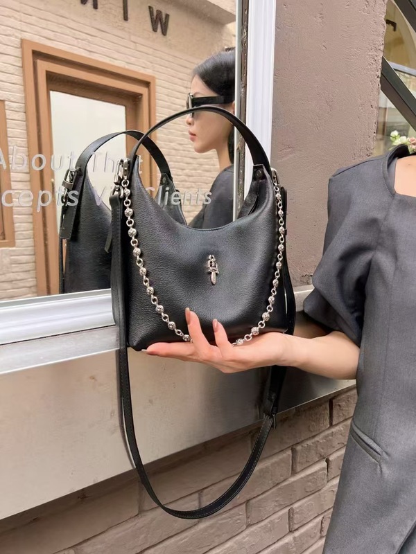女性用バッグ新しいスタイルクローハート本革チェーン脇の下バッグハイエンド大容量シングルショルダークロスボディバッグハンドバッグ|undefined