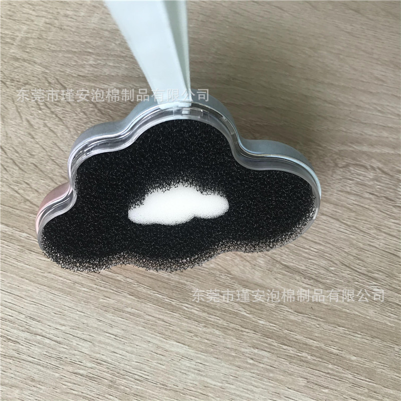 眼影盒内置过滤海绵 防尘净化海棉化妆刷清洁海绵 马口铁盒清洁棉