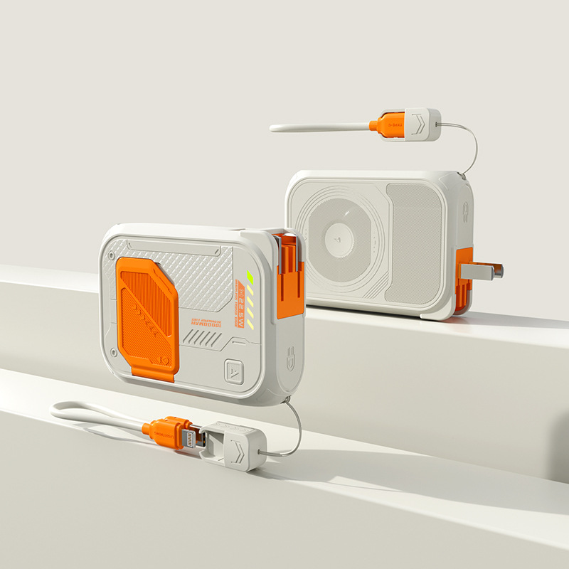 5in1 10000mAh 마그네틱 무선충전 보조배터리 내장 케이블 AC 플러그 22.5W