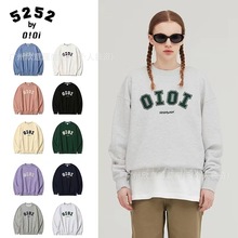 韩国明星同款oioi刺绣卫衣圆领潮牌春秋冬毛圈潮牌一件无痕代发