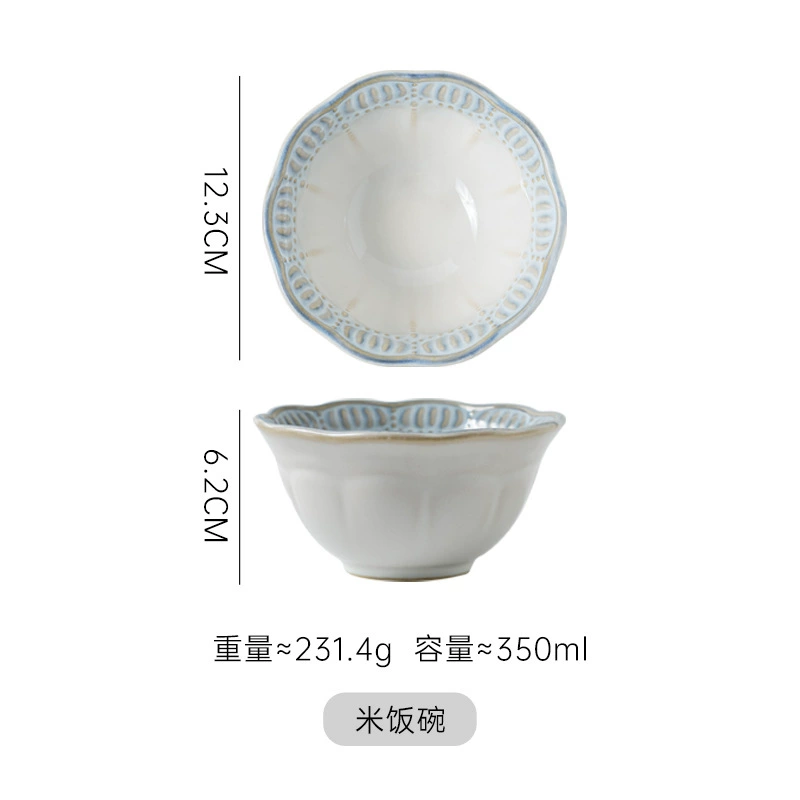 Ceramic set, gift box, tableware, retro soup bowl, light luxury style