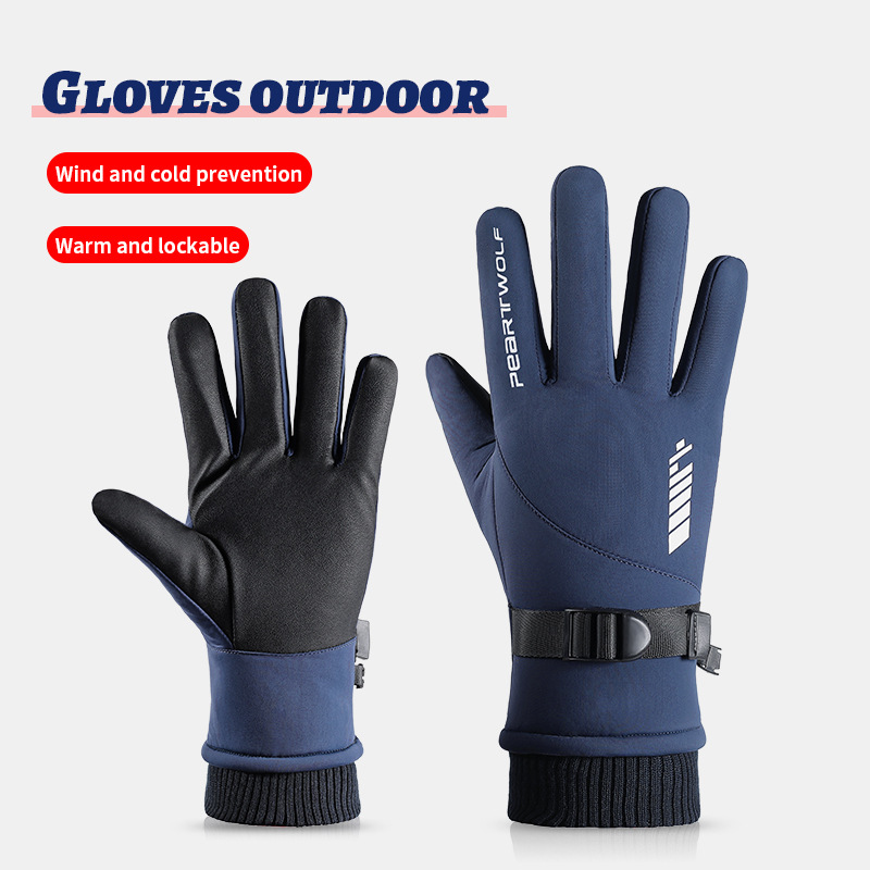 Guantes cálidos de invierno para hombres a prueba de viento a prueba de frío impermeable antideslizante pantalla táctil nuevo forro polar al aire libre ciclismo guantes de esquí