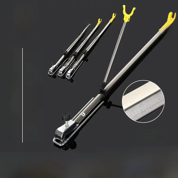 Famous manufacturers square tube stainless steel fishing rod bracket fishing rod double fortress dual-purpose fishing rack rod fishing gear