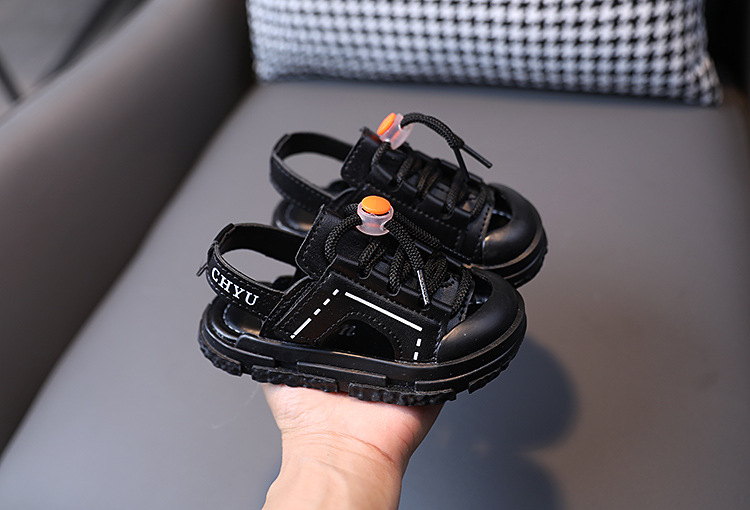 Children's Baotou Sandals 2023 Summer Boys Baby Soft Sole Velcro Beach Girls Korean Edition Sports Shoes_voghion.com