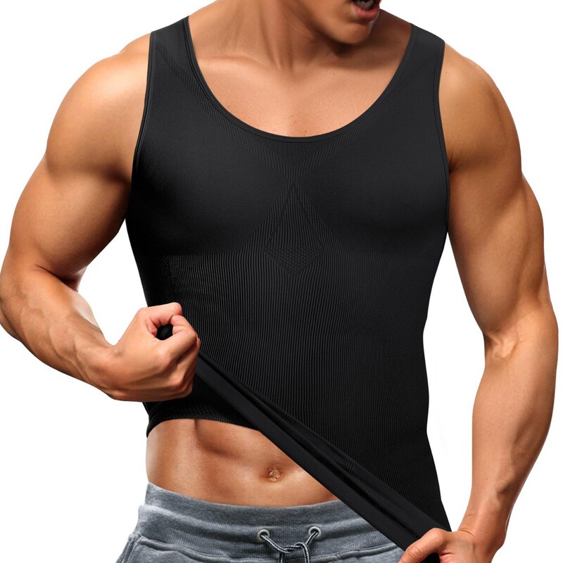Foreign Trade Hot-Selling Men's Shapewear Slim Compression Shirt Waist Training Vest Waist Slimming Top Wholesale Foreign Trade Hot-Selling Men's Shapewear Slim Compression Shirt Waist Training Vest Waist Slimming Top Wholesale