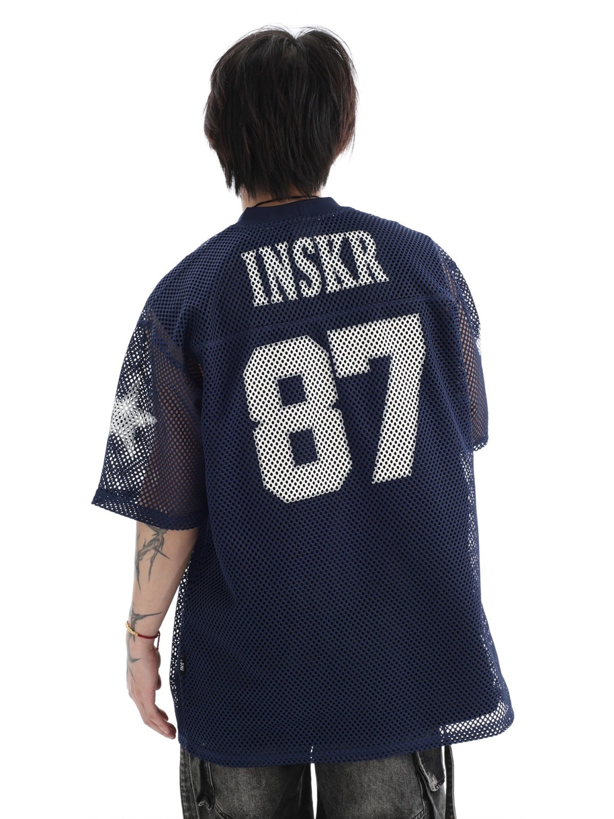 Mesh Jersey American Street Style Printed Short Sleeve T-Shirt For Men And Women Summer_viptrois.com