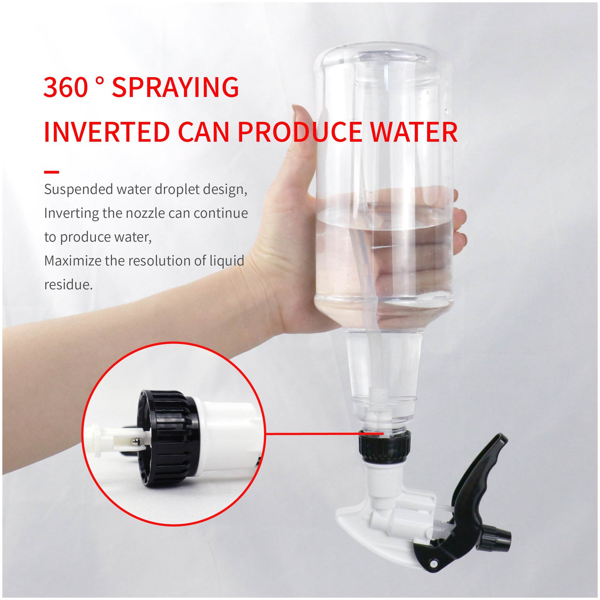 Cross-Border Acid and Alkali Resistant Foam Spray Bottle Car Beauty Car Wash Cleaning Supplies Transparent Spray Head