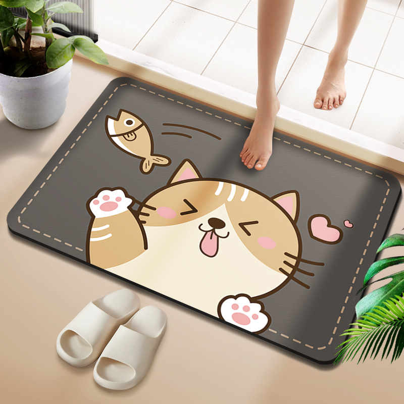 Alfombra de baño antideslizante alfombra de piso absorbente de secado rápido alfombra de piso de barro de diatomeas alfombra de piso de inodoro puerta de casa alfombra pequeña